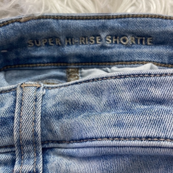American Eagle Hi-Rise Shortie Distressed Denim Shorts - Picture 8 of 9